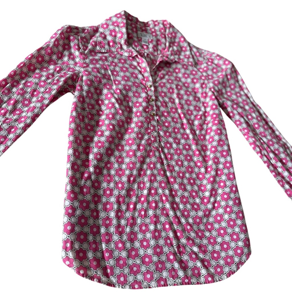Lilly Pulitzer Pink and White Button-Up Blouse - Picture 3 of 8